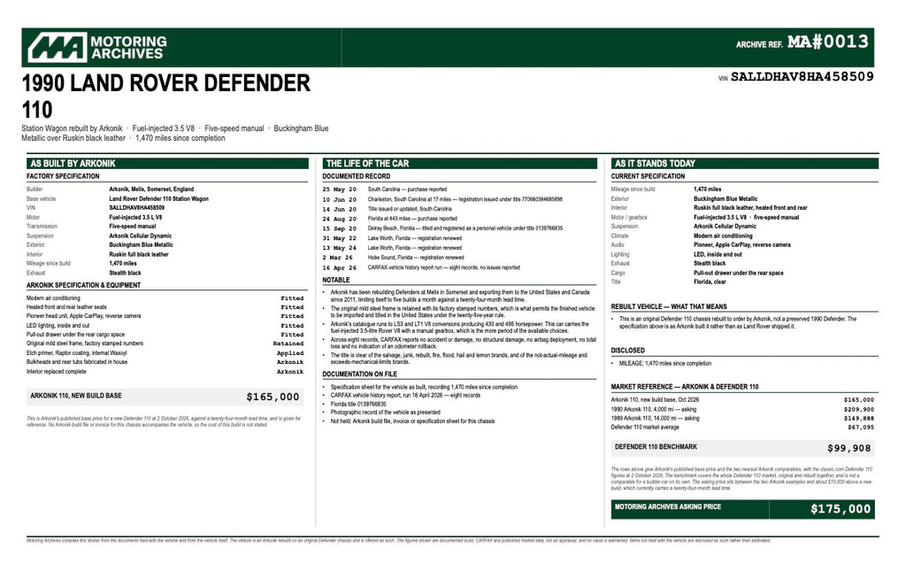 1990 Arkonik Land Rover D110 Arkonik